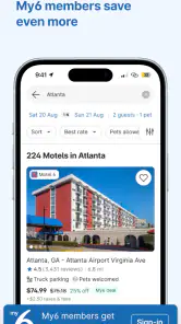 Motel6 My6: Book Hotels & Save screenshot