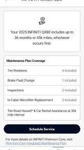 MyINFINITI App screenshot