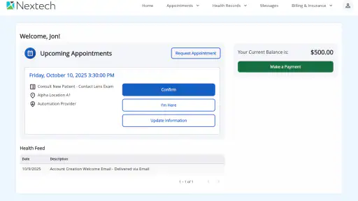 myPatientVisit Portal screenshot
