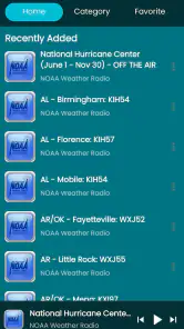 NOAA Weather radio screenshot