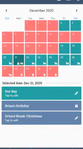 Our Days Co-Parenting Calendar screenshot