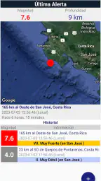 OVSICORI-UNA Alerta Terremotos screenshot