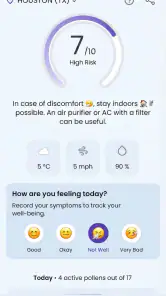 Pollen Count & Alerts screenshot