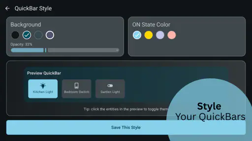 QuickBars for Home Assistant screenshot