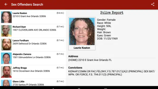 Sex Offenders Search screenshot