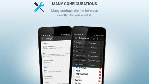 Shopping list voice input screenshot