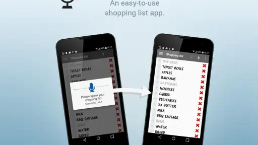 Shopping list voice input screenshot
