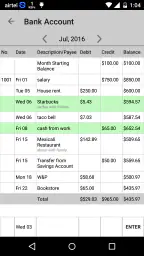 Simple Checkbook Ledger screenshot