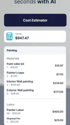 SimplyWise Cost Estimator screenshot