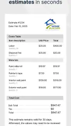 SimplyWise Cost Estimator screenshot