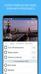 SmartPack - packing lists screenshot