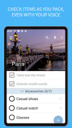 SmartPack - packing lists screenshot