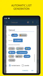SmartPack - packing lists screenshot