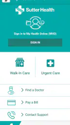 Sutter Health My Health Online screenshot