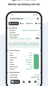 System Monitor Cpu Ram Battery screenshot