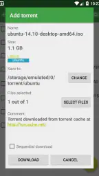 tTorrent screenshot