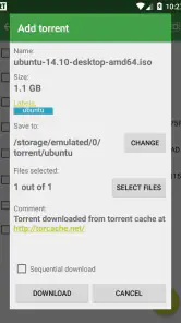tTorrent screenshot