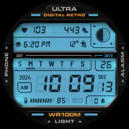 ULTRA Digital Retro watch face screenshot