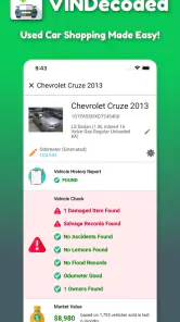 VIN Check Report for Used Cars screenshot