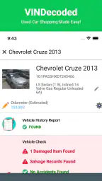 VIN Check Report for Used Cars screenshot
