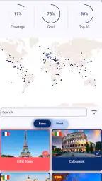 Visited: Travel Map with Lists screenshot