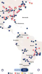 Visited: Travel Map with Lists screenshot