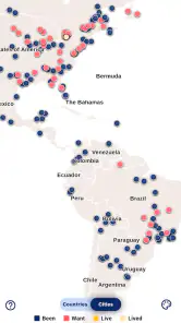Visited: Travel Map with Lists screenshot