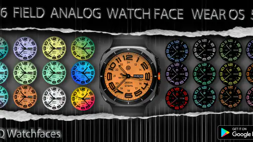 W6 Field Watch Face Wear OS 5+ screenshot