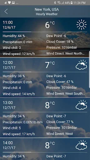 Weather app screenshot