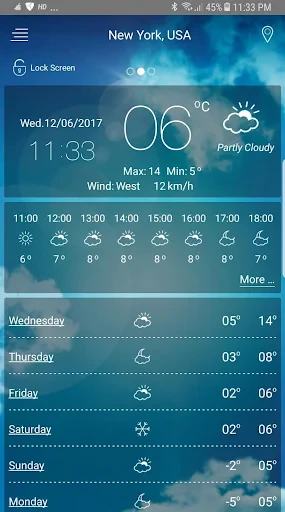 Weather app screenshot