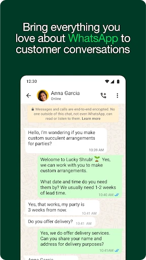 WhatsApp Business screenshot
