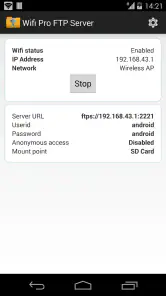 WiFi Pro FTP Server screenshot