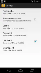 WiFi Pro FTP Server screenshot