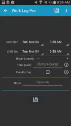 Work Log Pro screenshot