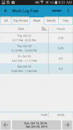 Work Log Pro screenshot