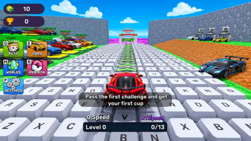 Obby Supercar Race Keyboard screenshot