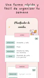 Planificador de menú semanal screenshot