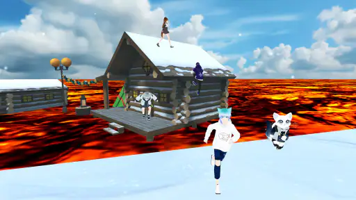 The floor is lava game parkour screenshot