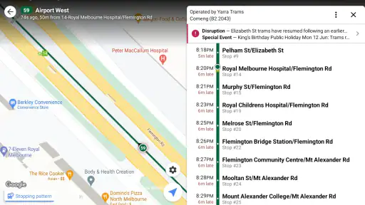 AnyTrip: live transit tracker screenshot