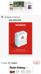 Basler Zeitung E-Paper screenshot