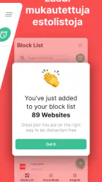 BlockSite - Ei häiriötekijöitä screenshot