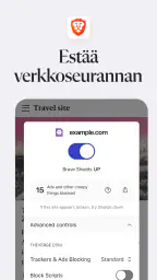 Brave Selain ja Hakukone screenshot