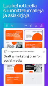 Canva: suunnittelu/kuva/video screenshot