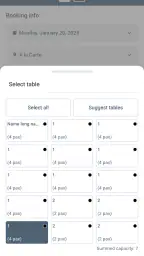 DinnerBooking Business screenshot