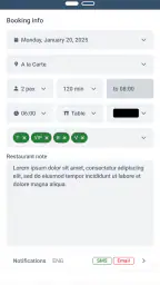 DinnerBooking Business screenshot