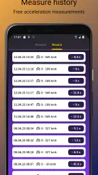 Dragger-car acceleration meter screenshot