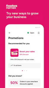 foodora partner screenshot