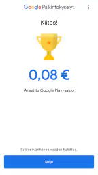Google Palkintokyselyt screenshot