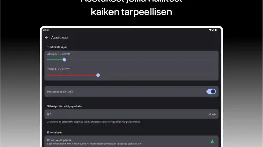 HattiWatt - sähkön hinta screenshot