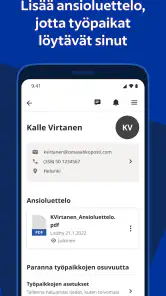 Indeed-työpaikkahaku screenshot